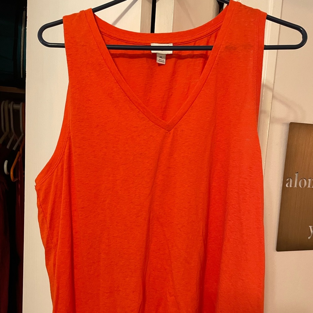 Orange j crew tank top
